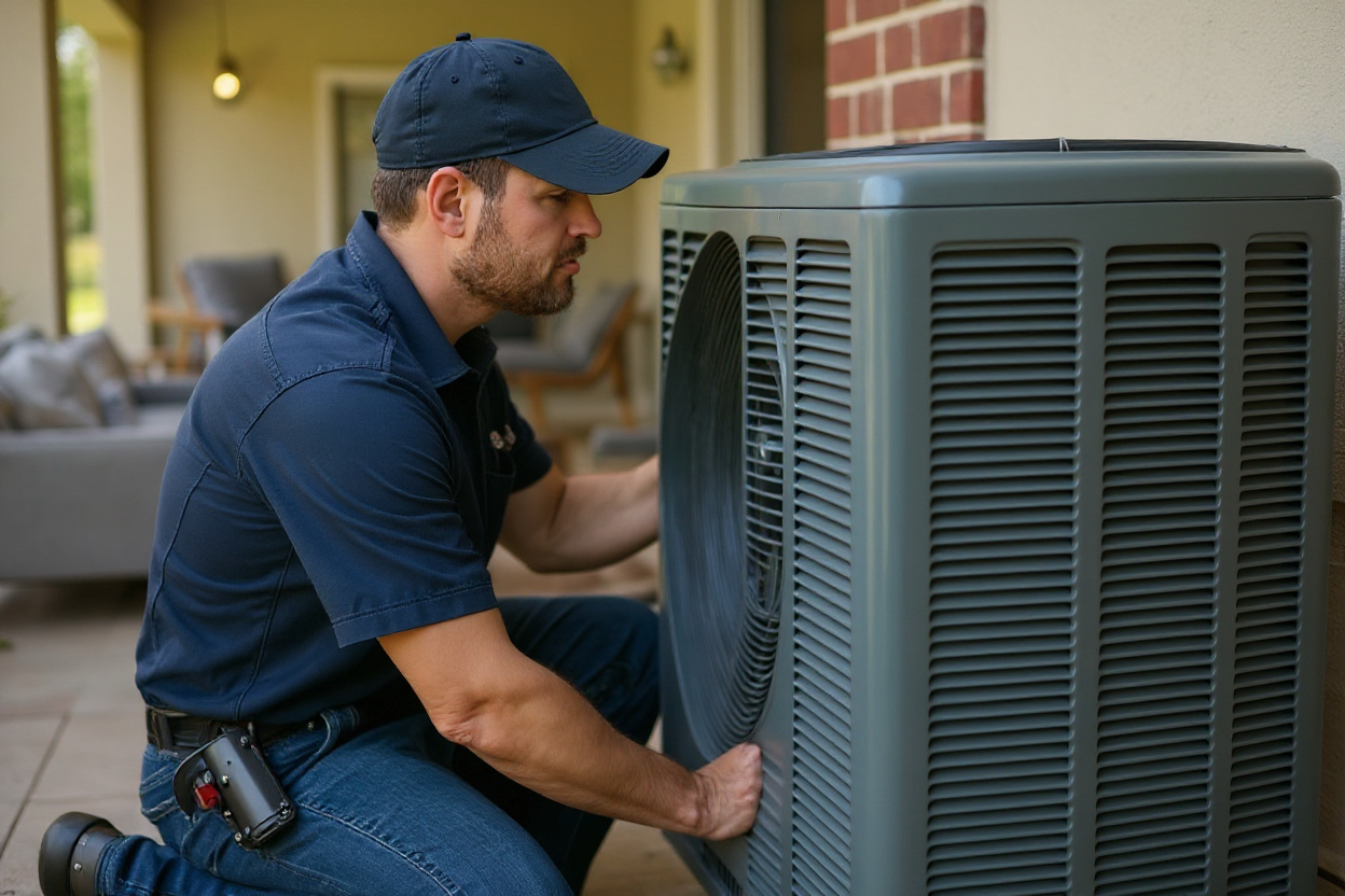 Energy efficient HVAC system installation showing modern technology and professional workmanship in Texas home#1.6